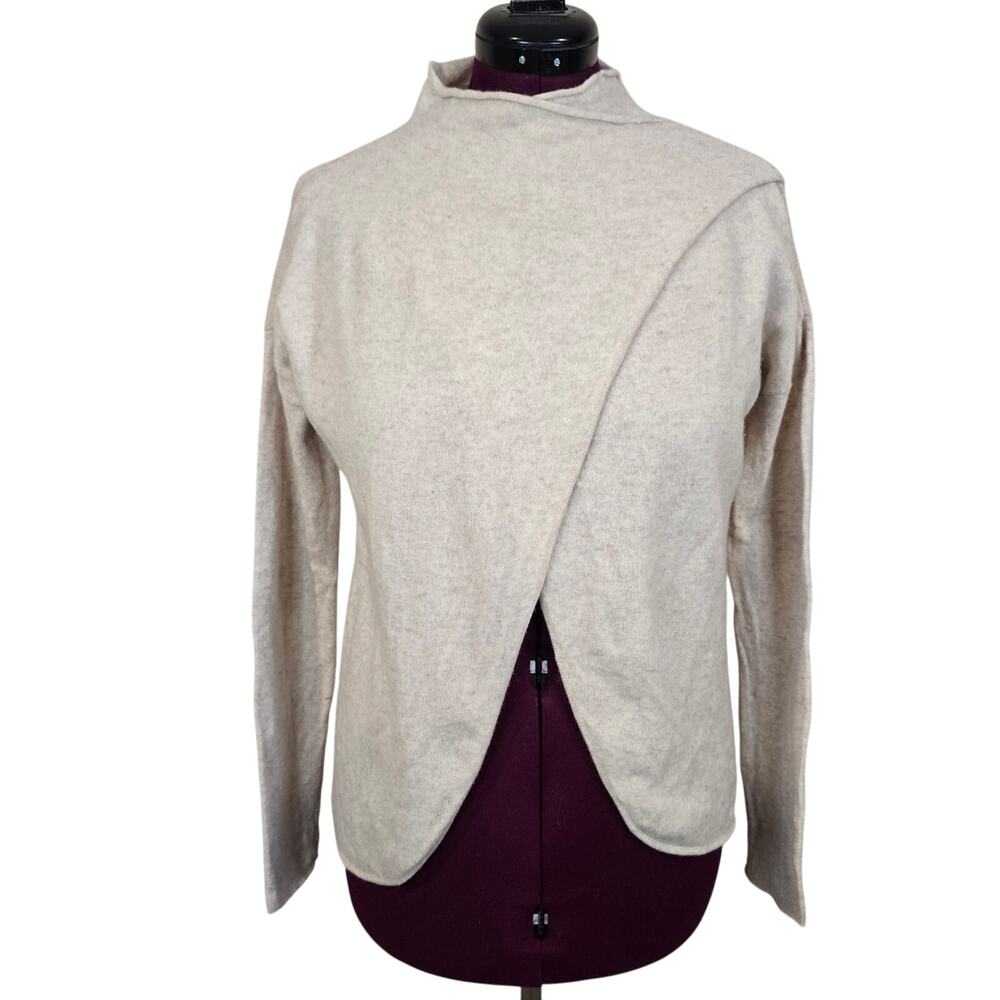 Women's SWTR Tan Slit Front Merino Wool Sweater | Size Small